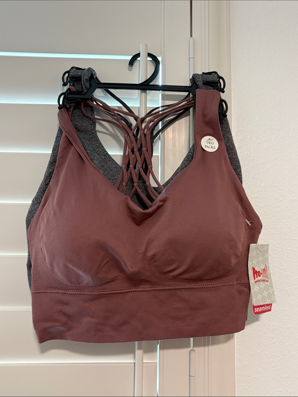New Pro Fit Sportswear 2 Pk Seamless Bras Sz L